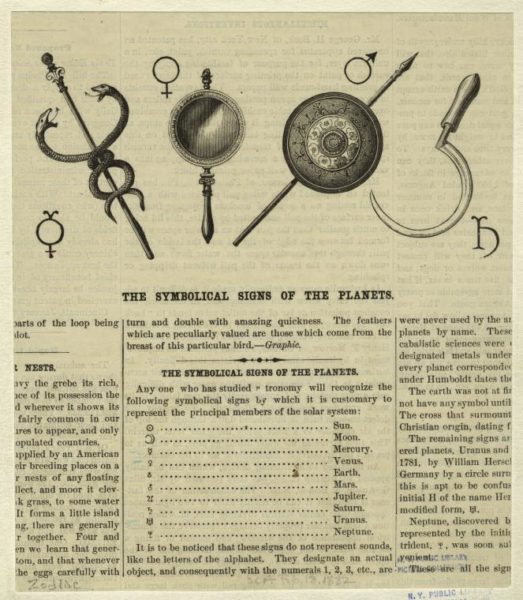 PLANETS SYMBOLS NY PUBLIC LIBRARY 523x600 - Venus Retrograde and A Day Without A Woman