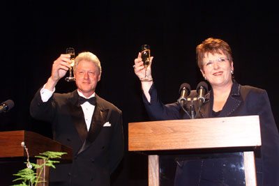 Bill Clinton Jenny Shipley toast - New Zealand Astrology