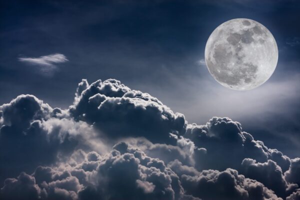 bigstock Nighttime Sky With Clouds And 175908859 600x400 - February Supermoon Astrology
