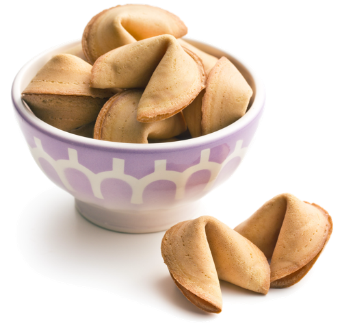 fortune cookie bowl isolated smaller - Fortune Cookies