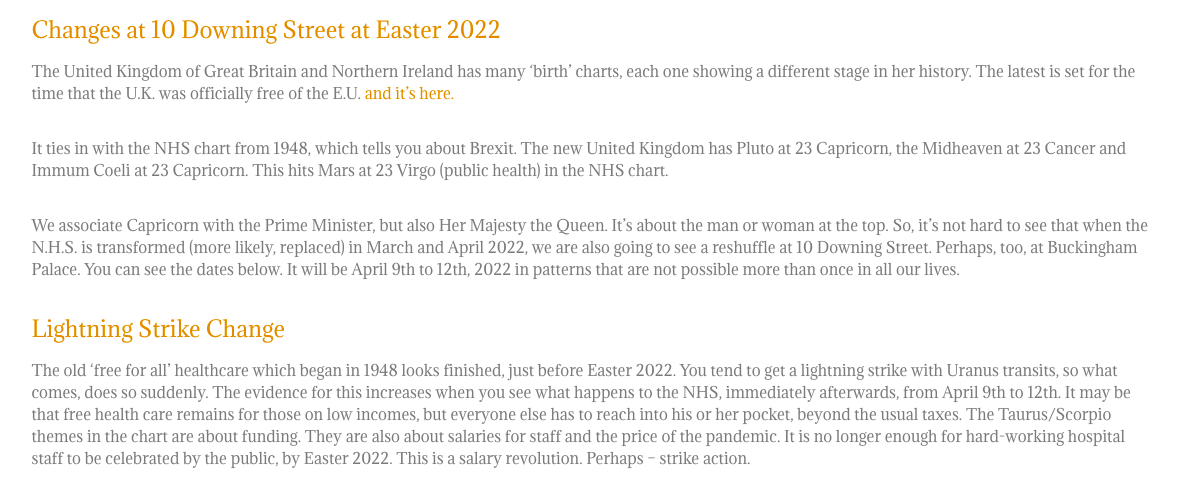 True NHS Astrology Predictions Easter Royal Assent - True NHS Astrology Predictions