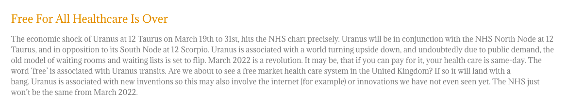 Free For All Over - True NHS Astrology Predictions
