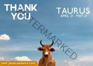 Astrology eCard TAURUS Thank You 300x213 - Taurus