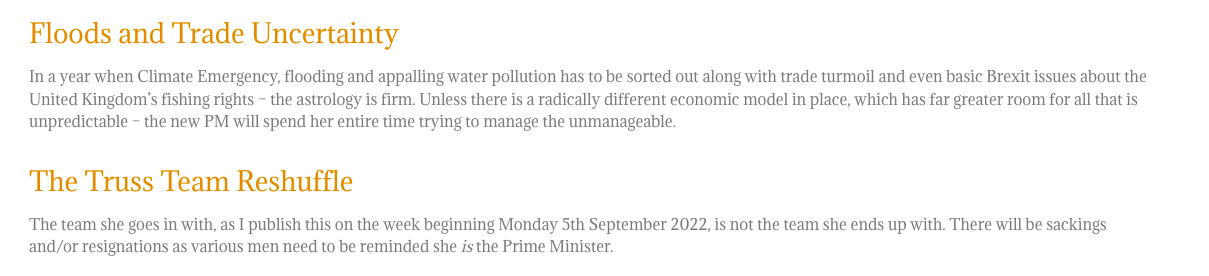RESHUFFLE - Truss, Astrology and the Next PM
