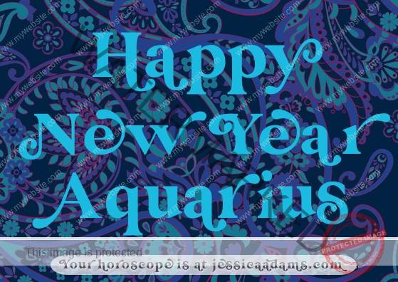 Astrology eCard AQUARIUS Happy New Year - Seasonal Astrology E-Cards
