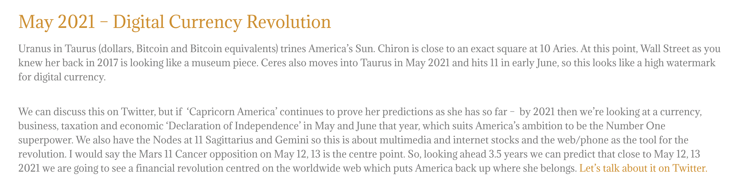 MAY 2021 CRYPTO - US Astrology 2023