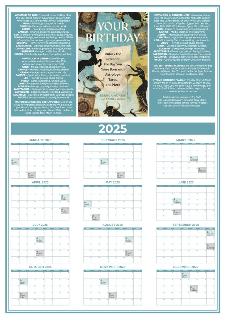 The Astrology Blog Jessica Adam and Rachel Wells Your Birthday 2025 Moon Calendar 768x1084 - The Astrology Blog