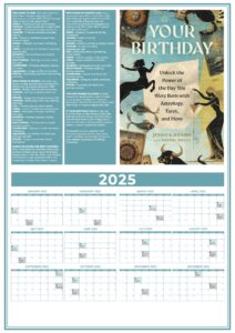 Jessica Adam and Rachel Wells Your Birthday 2025 Moon Calendar Print