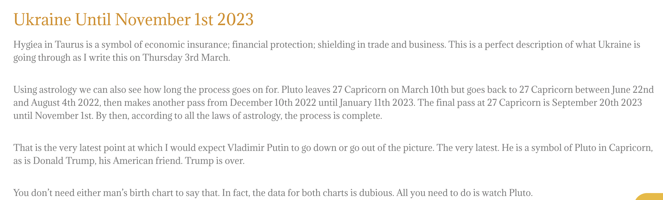 March 3rd 2022 UKRAINE - Ukraine in Psychic Astrology 2025-2030