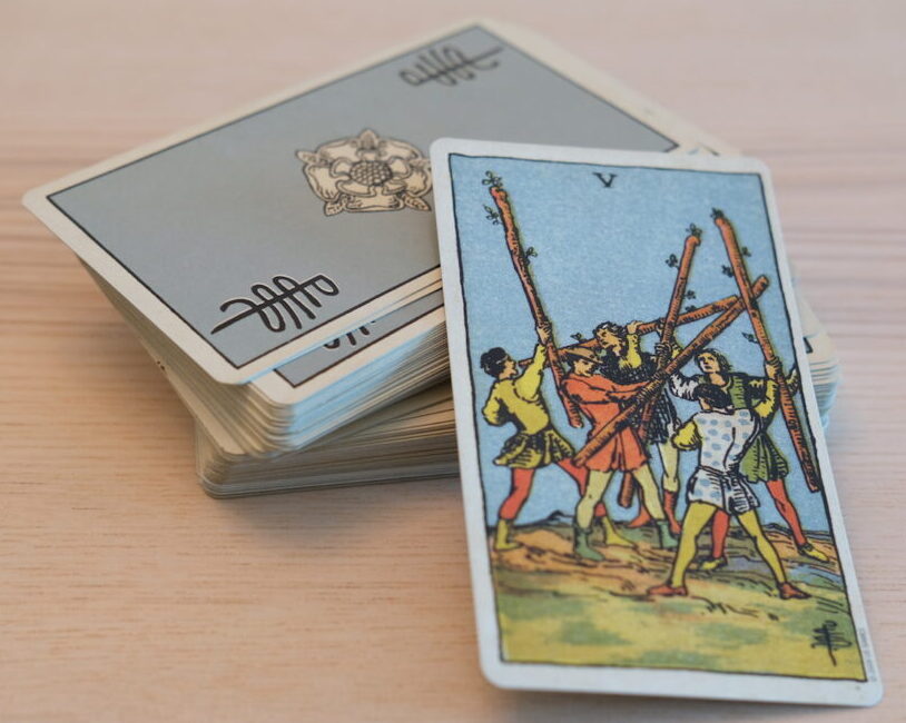 Psychic Astrology - Australian Election 2025 Tarot Deck Five of Wands scaled e1719725181327 - Psychic Astrology - Australian Election 2025