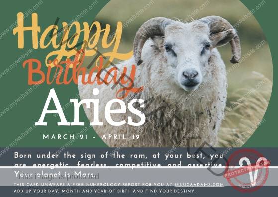 Aries Astrology Birthday Card 1 - Astrology Birthday Cards Collection