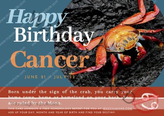 Cancer Astrology Birthday Card 1 - Astrology Birthday Cards Collection