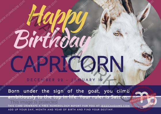 Capricorn Astrology Birthday Card 1 - Astrology Birthday Cards Collection