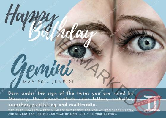 Gemini Astrology Birthday Card 1 - Astrology E-Cards