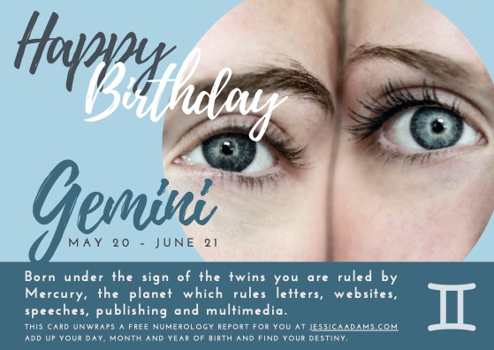 Gemini Astrology Birthday Card 1 - Mars Retrograde in Gemini