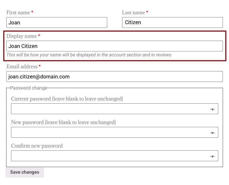 faq change display name - Frequently Asked Questions